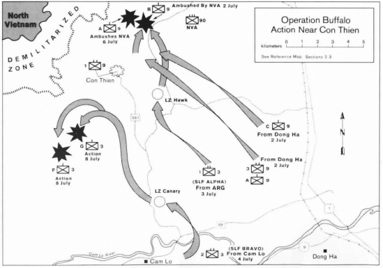 Guerre du Vietnam, opération Buffalo Buffalo-map